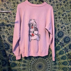Cute vintage pink crewneck what Disney character from the 70s